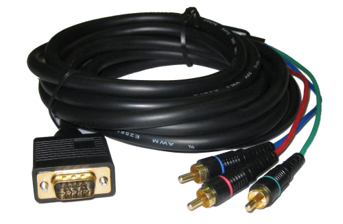 TygerWire 12-Ft VGA Male to 3-RCA Male Cable