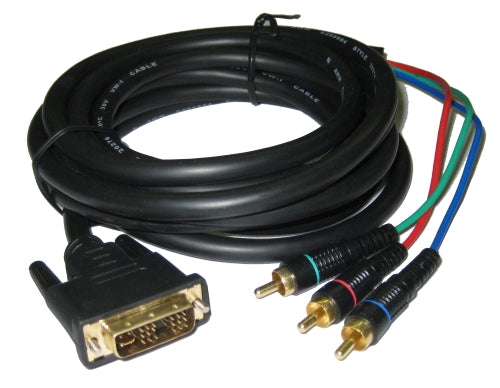 TygerWire 6-Ft DVI-I(18+5) Male to 3-RCA Male Cable