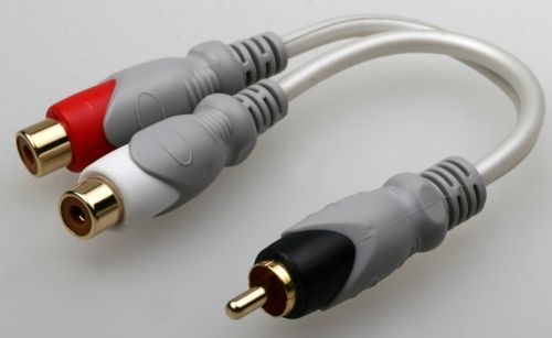 Copy of Y-Cable with 1xRCA Jack to 2xRCA Jack, OD: 4.0*8.0mm