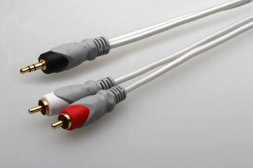 6 Ft Y-Audio cable with 3.5mm Stereo Plug to 2xRCA Plug, OD: 4.0*8.0mm