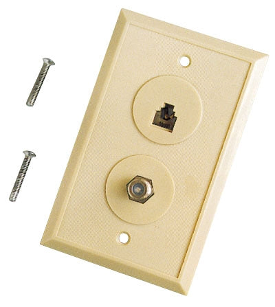 6P4C Modular Wall Jack w/F Jack