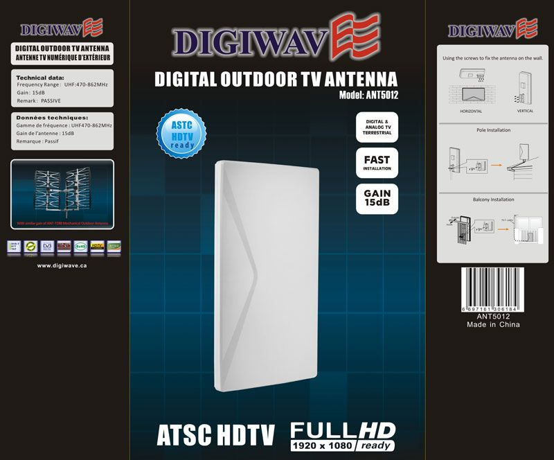 Digiwave New Concept Amplified Digital Outdoor TV Antenna