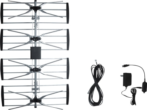 Outdoor TV antenna with booster, with 8m 3C-2V coaxial cable,with CUL approval adaptor