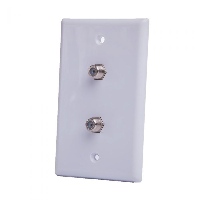 Digiwave Dual F Connector Wall Plate for 75 Ohm Coax
