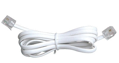 Modular Male to Modular Male Flat Telephone Cable 6P4C 25FT