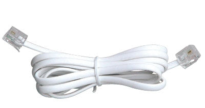 Modular Male to Modular Male Flat Telephone Cable 6P4C 12FT
