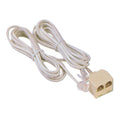 Modular male to 2xFemale Flat Telephone Cable 6P4C 12FT