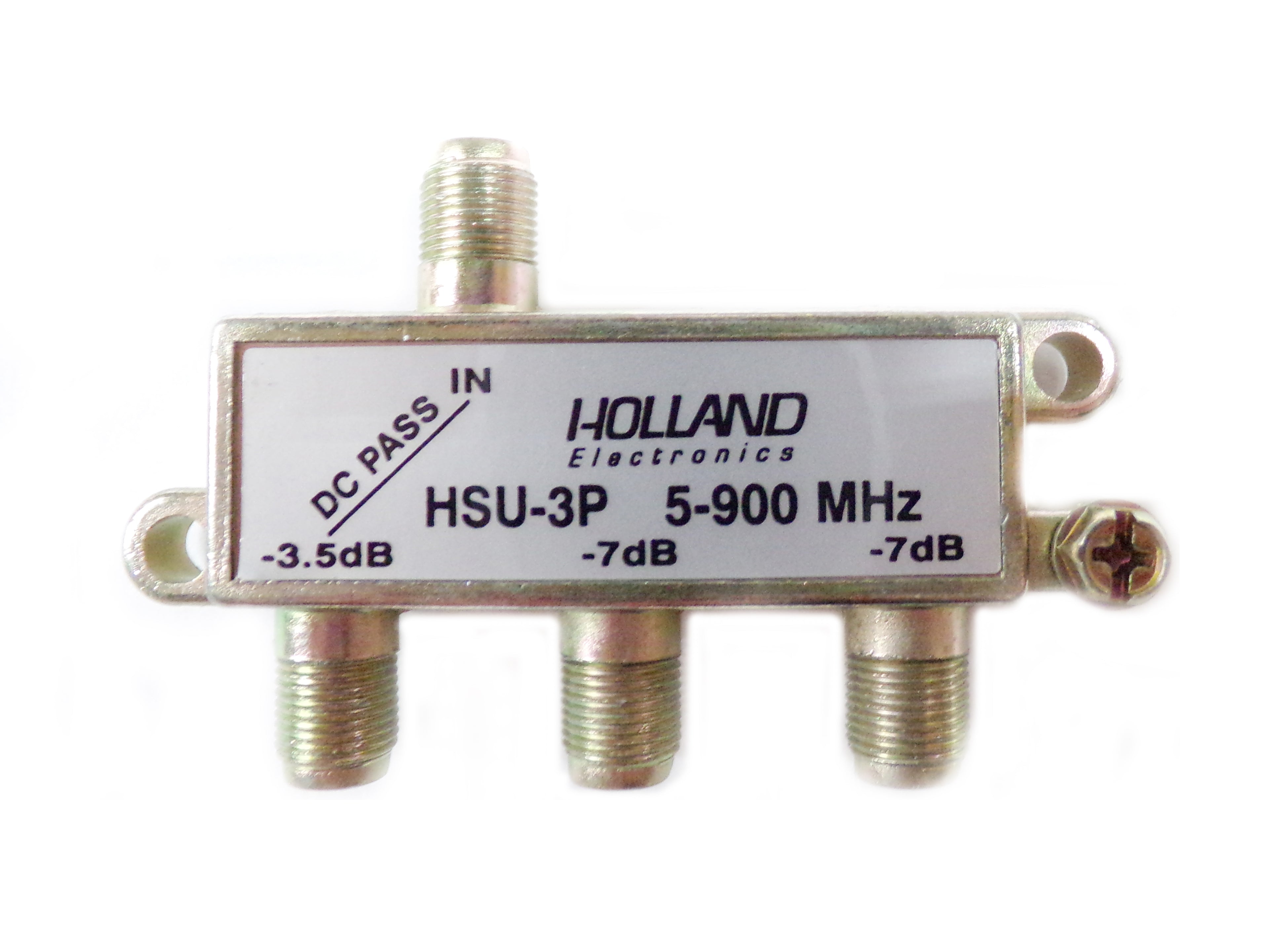 3-Way Splitter, (5-900 Mhz), Power Passing One Port, CATV
