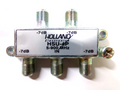 4-Way Splitter, (5-900 MHz), Power Passing One Port, CATV