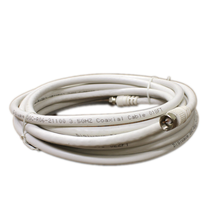 Digiwave 12-Ft RG6 Coaxial Cable with F connector-60% Braid(White)